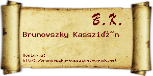 Brunovszky Kasszián névjegykártya
